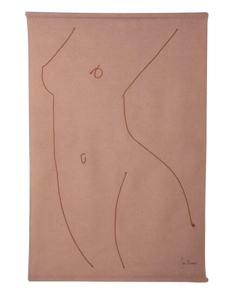 HKliving - Väggbonad Woman silhoutte - Brun - 147x97