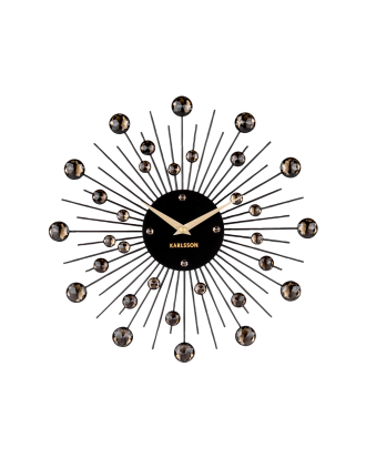 Karlsson - Väggklocka Sunburst Crystal Medium - Svart