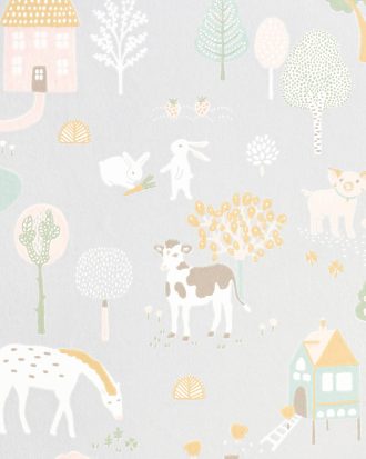 Majvillan - Tapetprov My Farm Soft Grey - Grå