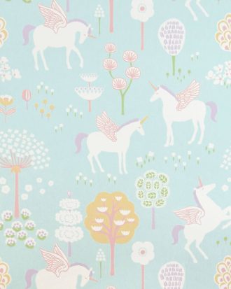 Majvillan - Tapetprov True Unicorns Turkos - Blå