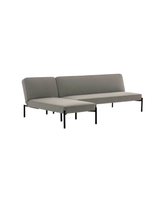Kave Home - Bäddsoffa med schäslong Nelki - Grå