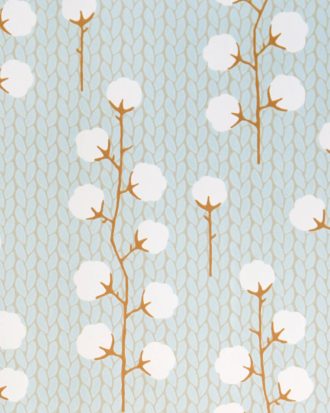 Majvillan - Tapetprov Sweet Cotton Turkos - Blå