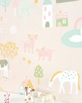 Majvillan - Tapetprov My Farm Soft Pink - Rosa