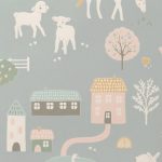 Majvillan - Tapetprov My Farm Stone Blue - Blå