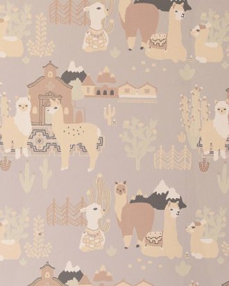 Majvillan - Tapetprov Lama Village Soft grey - Grå