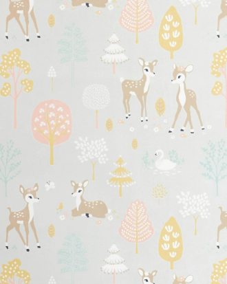 Majvillan - Tapetprov Golden woods Soft grey - Grå