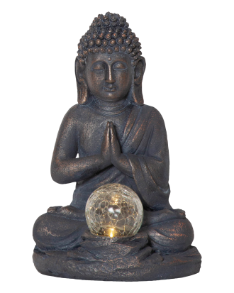 Star Trading - Solcellsdekoration Buddha - Grå