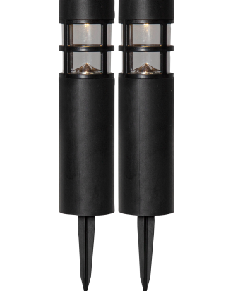 Star Trading - Solcells-pollare 2-p Rundi - Svart