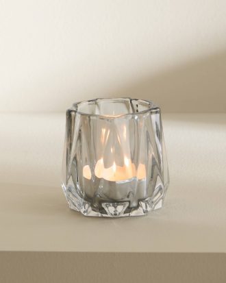 House of Flowers - Ljuslykta glas grå - Grå