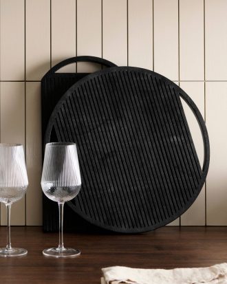 Ellos - Skärbräda Groove Round - Svart