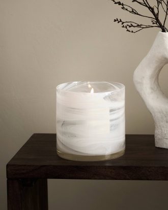 Ellos - Ljuslykta / kruka Flowy Medium höjd 12 cm - Vit