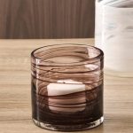 Ellos - Ljuslykta / kruka Flowy Medium höjd 12 cm - Brun