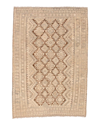 Bargi - Ullmatta Kilim Raw Natural 203x293 cm - Grå - 200X300