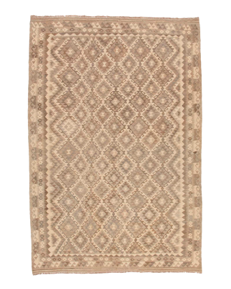 Bargi - Ullmatta Kilim Raw Natural 200x296 cm - Grå - 200X300