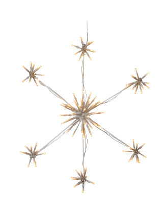 Star Trading - Siluett Flower Snowflake 50cm - Vit