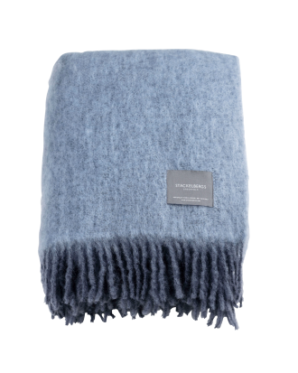 Stackelbergs - Pläd Mohair Blanket Melange - Blå - 130X170