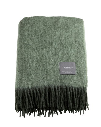 Stackelbergs - Pläd Mohair Blanket Melange - Grön - 130X170