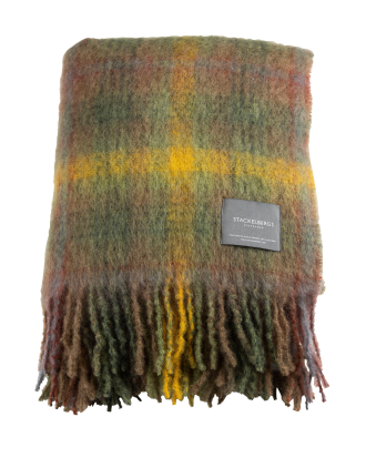 Stackelbergs - Pläd Mohair Blanket Check - Grön - 130X170