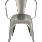 Tolix - Stol A56 Armchair Raw Steel Varnished - Silver