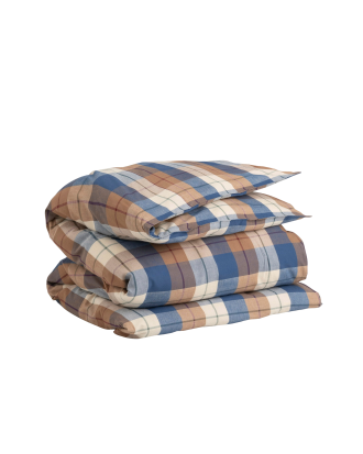 Gant - Påslakan Flannel Check Duvet - Blå - 220X220