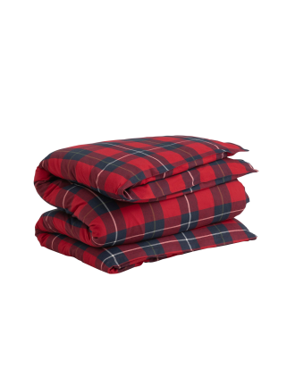Gant - Påslakan Flannel Check Duvet - Röd - 150X210