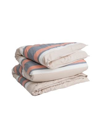Gant - Påslakan Oxford Stripe Duvet - Brun - 220X220