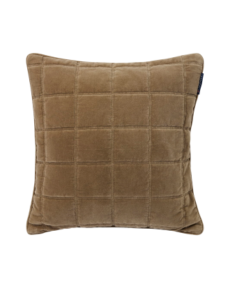 Lexington - Kuddfodral Quilted Cotton Velvet Pillow Cover - Brun - 50X50