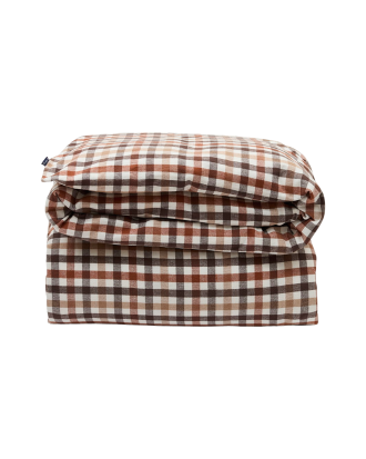 Lexington - Påslakan Checked Cott Flannel Duvet Cover - Brun - 220X220