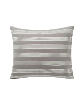 Lexington - Örngott Striped Lyocell/Cotton Pillowcase - Grå - 50X60