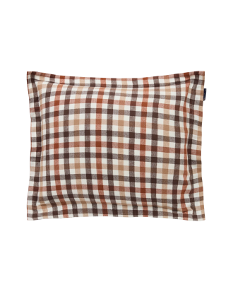 Lexington - Örngott Checked Cotton Flannel Pillowcase - Brun - 50X60