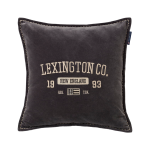 Lexington - Kuddfodral Logo Message Cotton Velvet Pillow Cover - Grå - 50X50