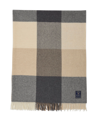 Lexington - Pläd Checked Recycled Wool Throw - Grå - 130X170