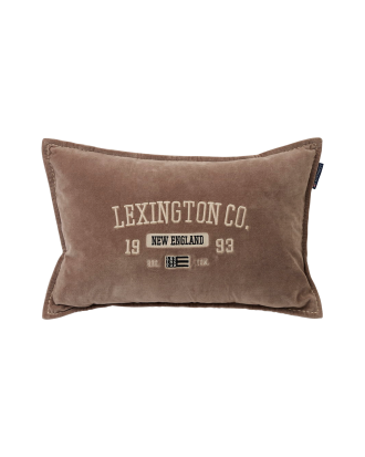 Lexington - Kudde Logo Message 40x60 Cotton Velvet Pillow - Brun - 60X40