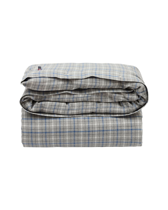 Lexington - Påslakan Checked Cotton Flannel Duvet Cover - Grå - 220X220