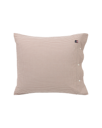 Lexington - Örngott Checked Cotton Poplin Pillowcase - Brun - 50X60