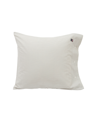 Lexington - Örngott Checked Cotton Poplin Pillowcase - Vit - 50X60