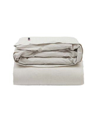Lexington - Påslakan Checked Cotton Poplin Duvet Cover - Vit - 150X210