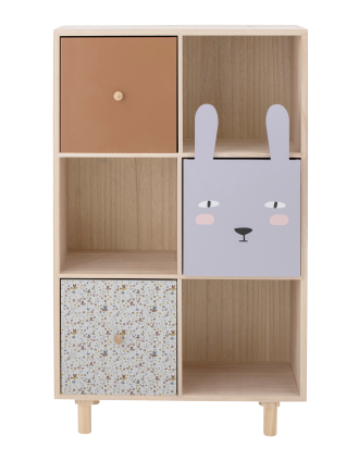 Bloomingville - Bokhylla med lådor Calle - Brun