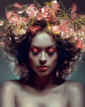 Nordic Furniture Group - Tavla Flower Wreath - Rosa - 100X100