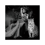 Nordic Furniture Group - Tavla Guarding Leopard - Grå - 120X120