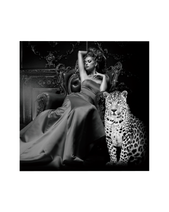 Nordic Furniture Group - Tavla Guarding Leopard - Grå - 120X120