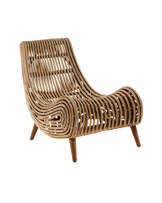 Kave Home - AKIT karmstol trä/rotting - Svart