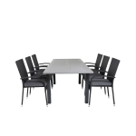 Venture Home - Matgrupp Athena inkl 6st stapelbar Anna matstolar - Grå