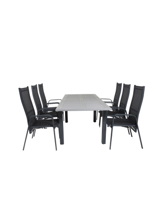 Venture Home - Matgrupp Athena inkl 6st Cassie matstolar - Grå