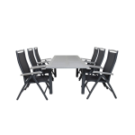 Venture Home - Matgrupp Athena inkl 6st Athena 5 pos matstolarar - Grå