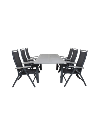 Venture Home - Matgrupp Athena inkl 6st Athena 5 pos matstolarar - Grå