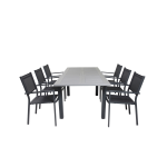 Venture Home - Matgrupp Athena inkl 6st stapelbar Cassie matstolar - Grå