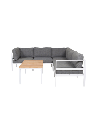 Venture Home - Matgrupp Cassie modulsoffa och Brina soffbord - Vit