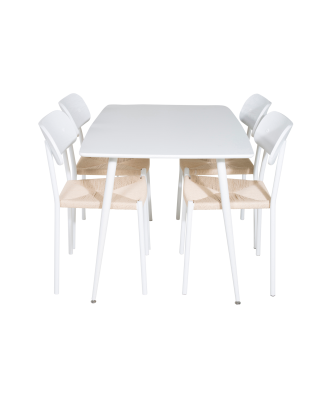 Venture Home - Matgrupp Penally med 4st matstolar Polly - Vit