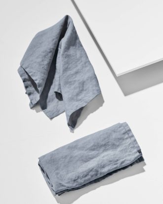 Pastill - Frank servett i franskt lin 2-pack - Blå - 45X45